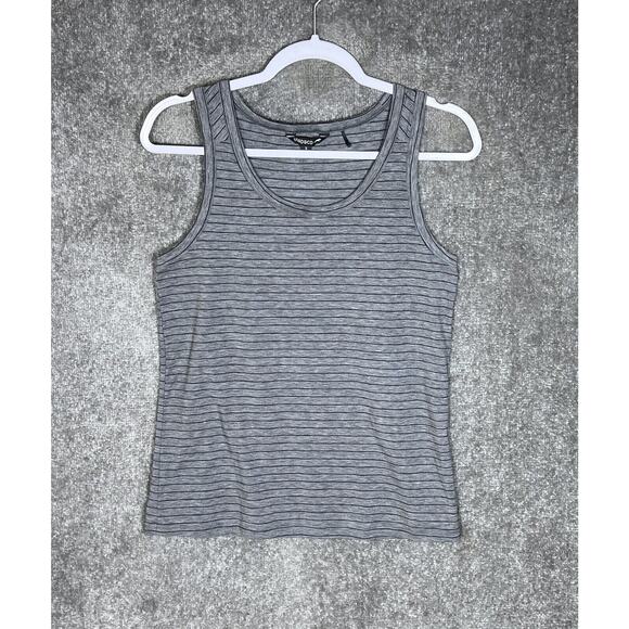 Toad & Co Swifty Tank Top Womens Size Small Gray Striped Scoop Neck Stretch - Picture 1 of 8